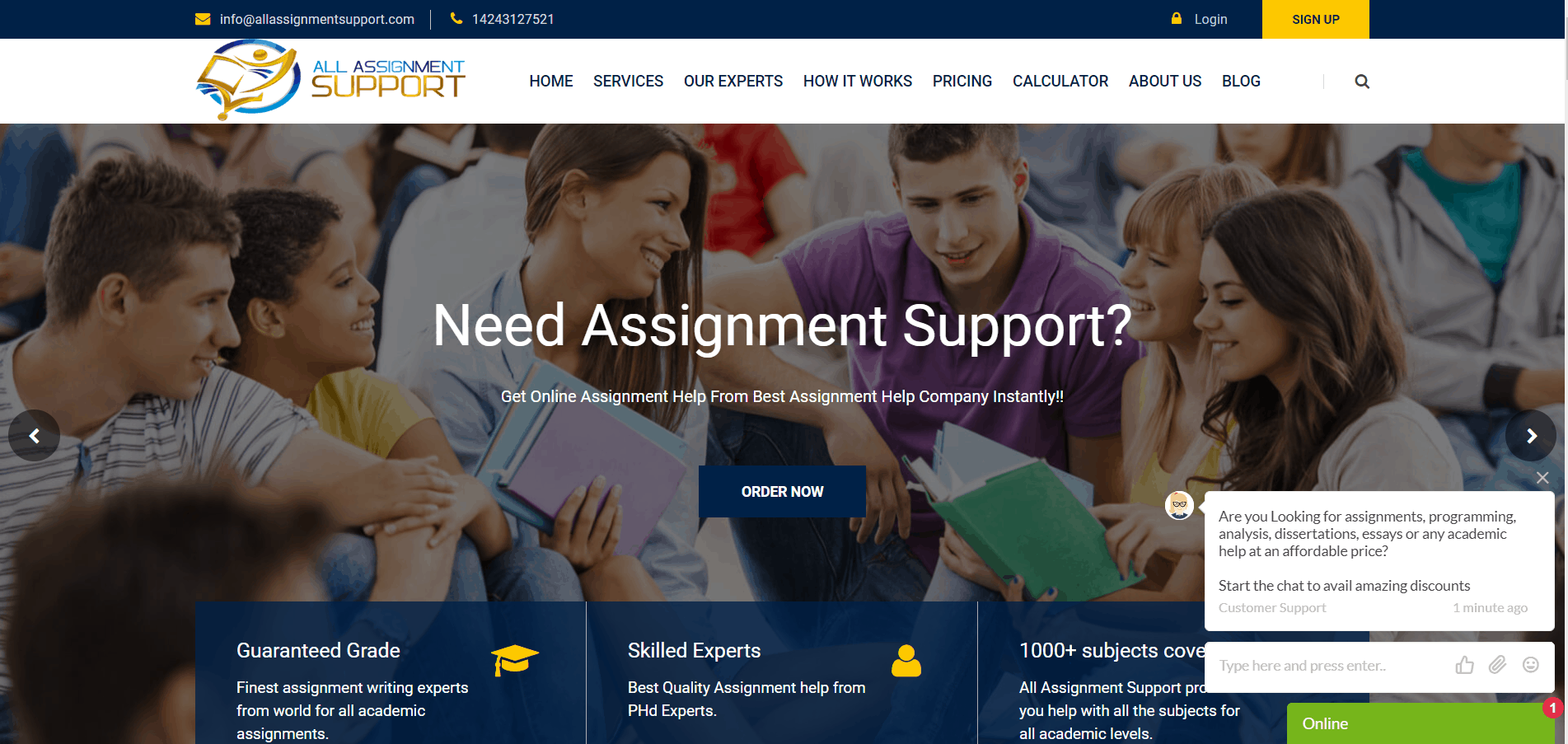 Allassignmentsupport.com Website